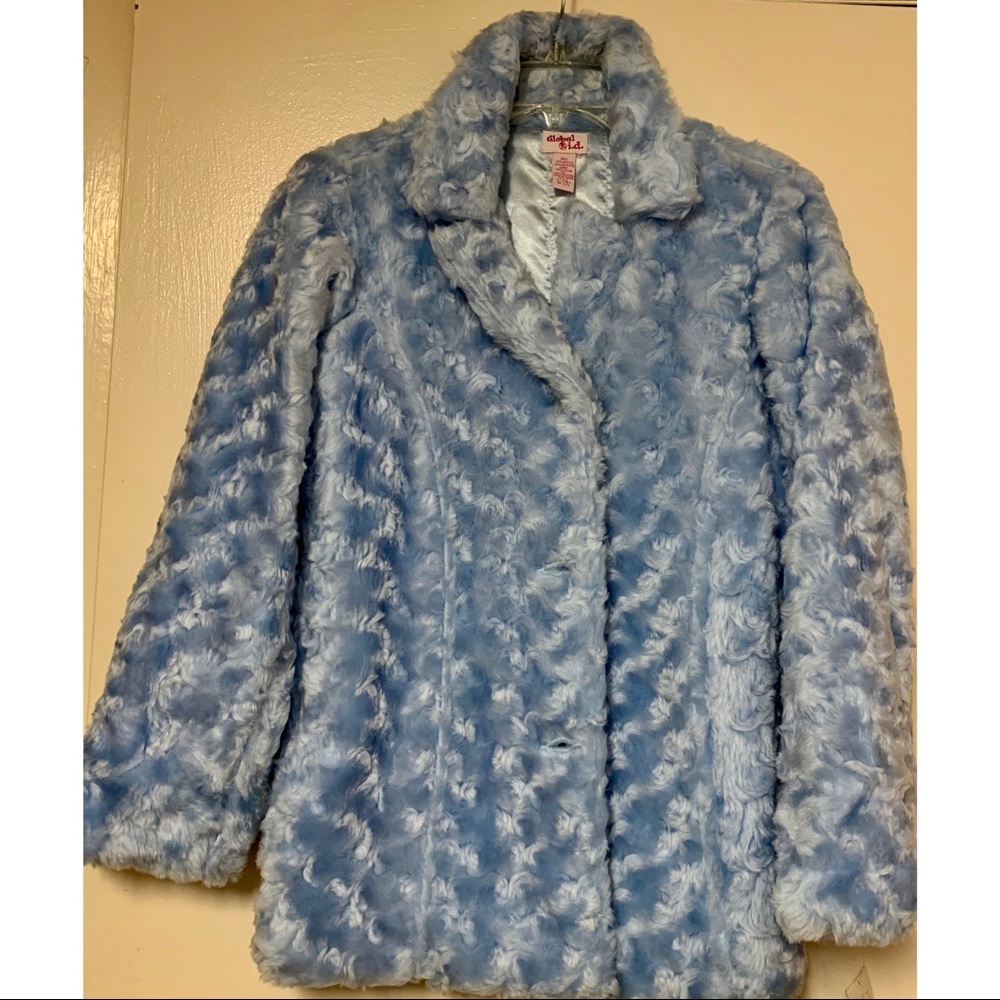Girls Global i.d. Light Blue Fur Coat